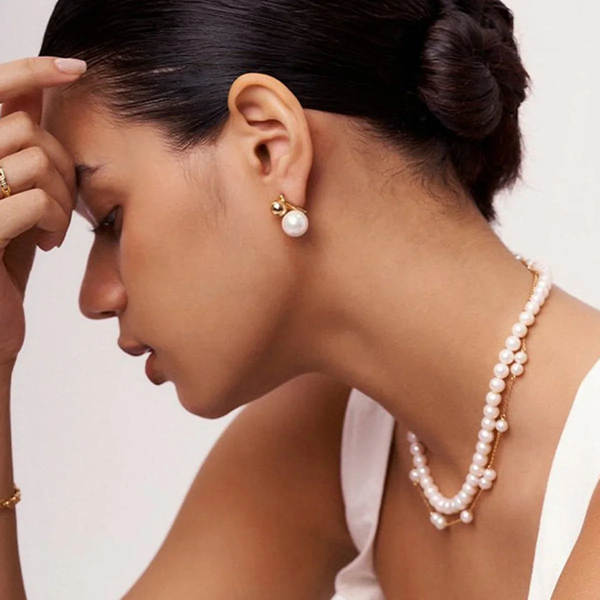 [Gaonasi]Nautica Dome Pearl Earrings