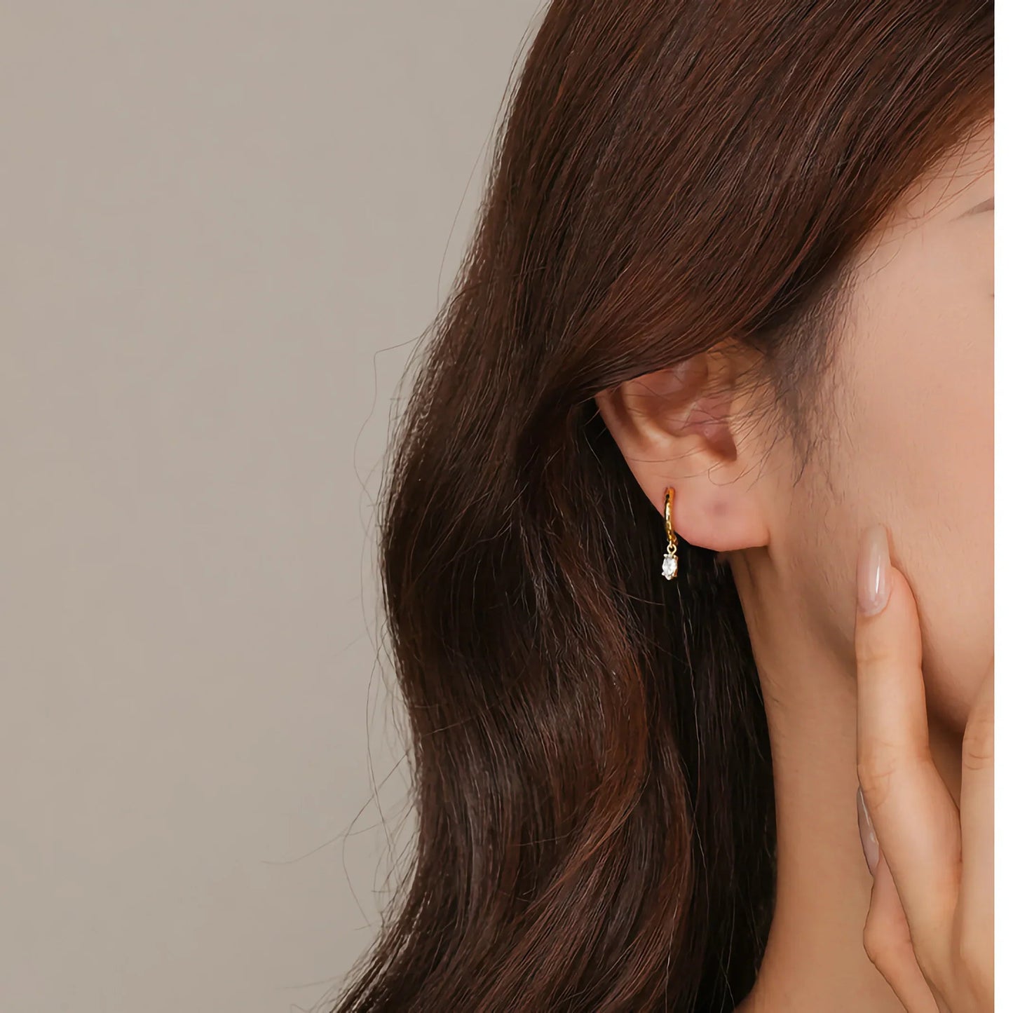 [Gaonasi]Shayla Hammered Diamond Hoops