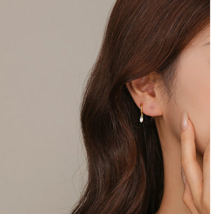 [Gaonasi]Shayla Hammered Diamond Hoops