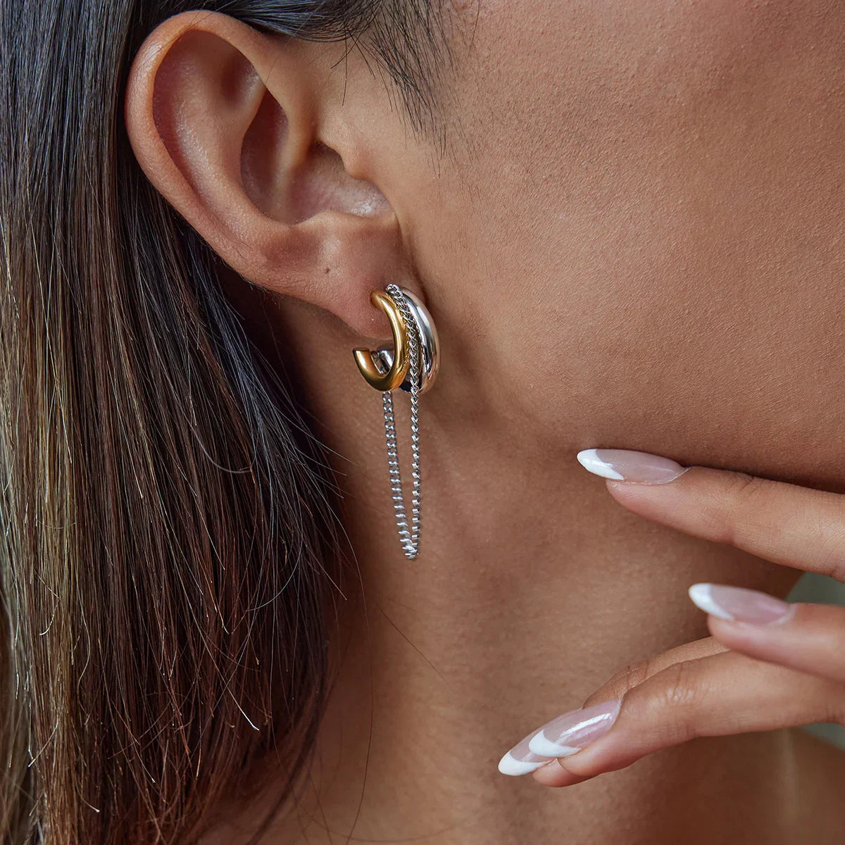 [Gaonasi]Galilea Link Chain Hoops