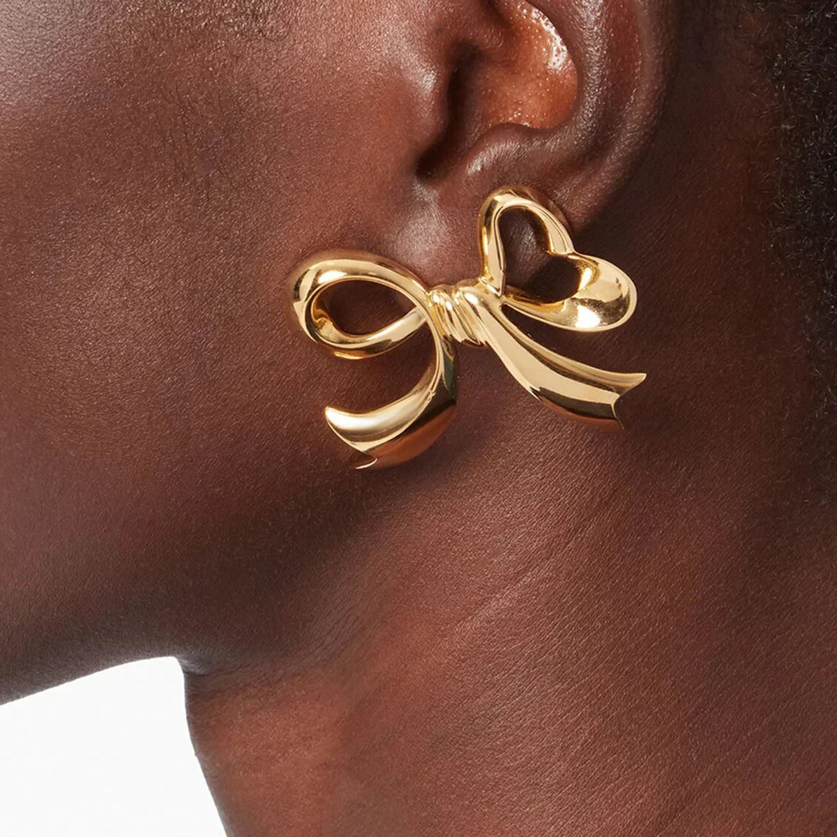 [Gaonasi]Carissa Gold Bowtie Earrings