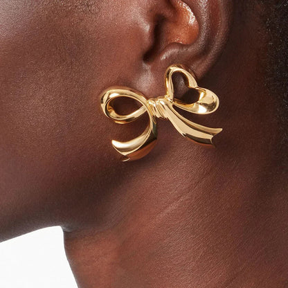 [Gaonasi]Carissa Gold Bowtie Earrings