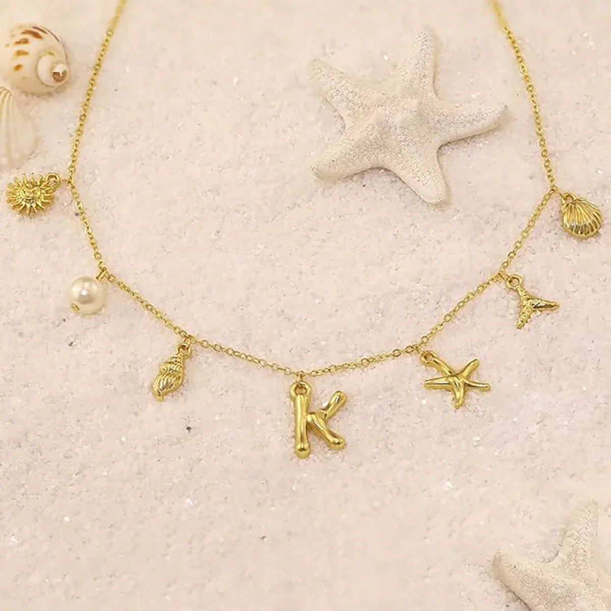 [Gaonasi]Avaria Ocean Initial Necklace
