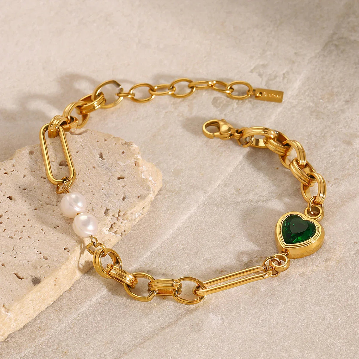 [Gaonasi]Melanie Emerald Pearl Bracelet
