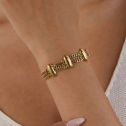 [Gaonasi]Kathleen Layered Chain Gold Bracelet