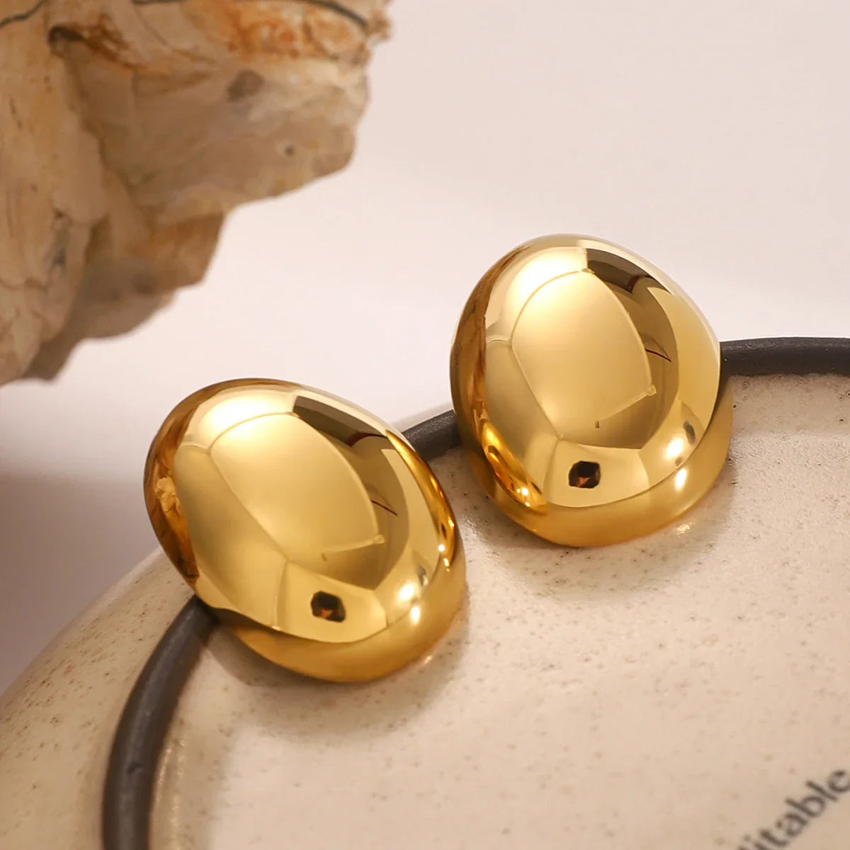 [Gaonasi]Callista Gold Bean Earrings