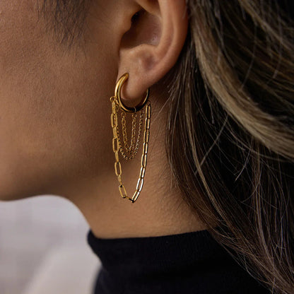 [Gaonasi]Alaina Link Chain Hoops