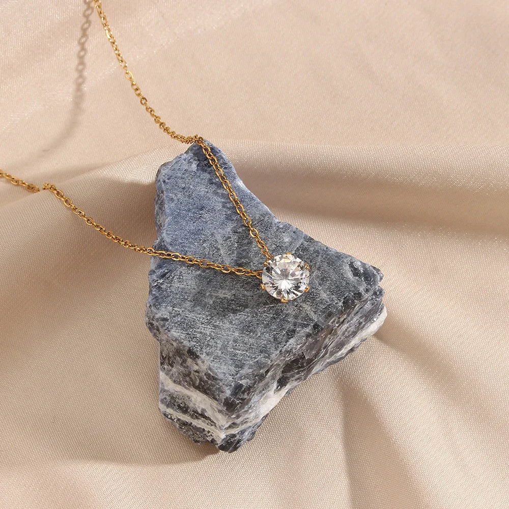 [Gaonasi]Kyla Solitaire Gold Necklace