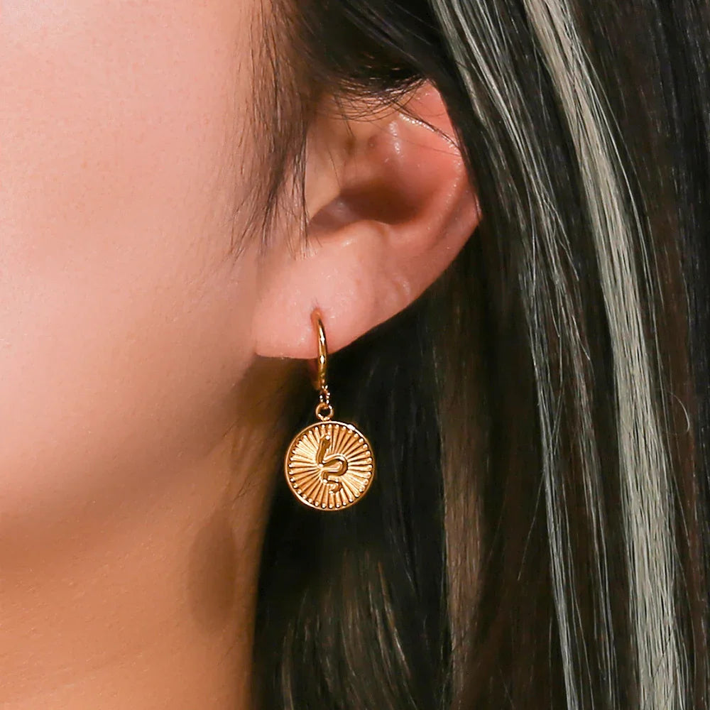 [Gaonasi]Eliana Serpent Coin Earrings