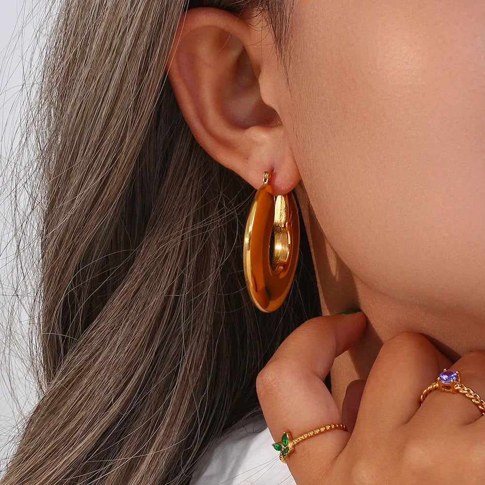 [Gaonasi]Kayleigh Chunky Hoop Earrings