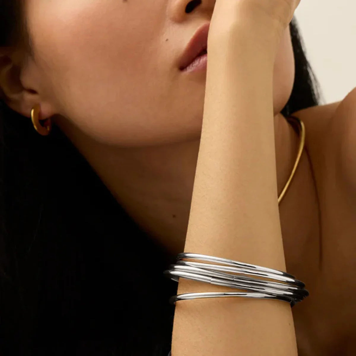 [Gaonasi]Shannon Gold Bangle Set