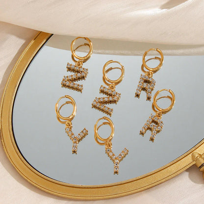 [Gaonasi]Wilhemina Initial Letter Earrings