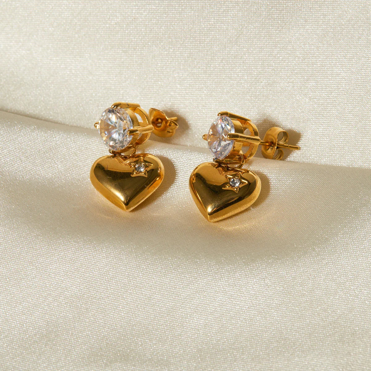 [Gaonasi]Emmeline Heart Gold Earrings