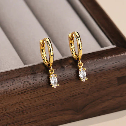 [Gaonasi]Shayla Hammered Diamond Hoops