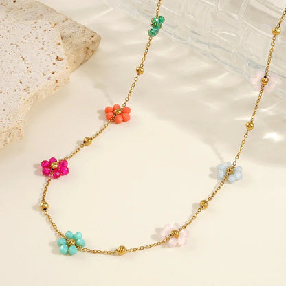 [Gaonasi]Azalea Floral Gold Necklace