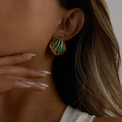 [Gaonasi]Nixie Gold Seashell Earrings