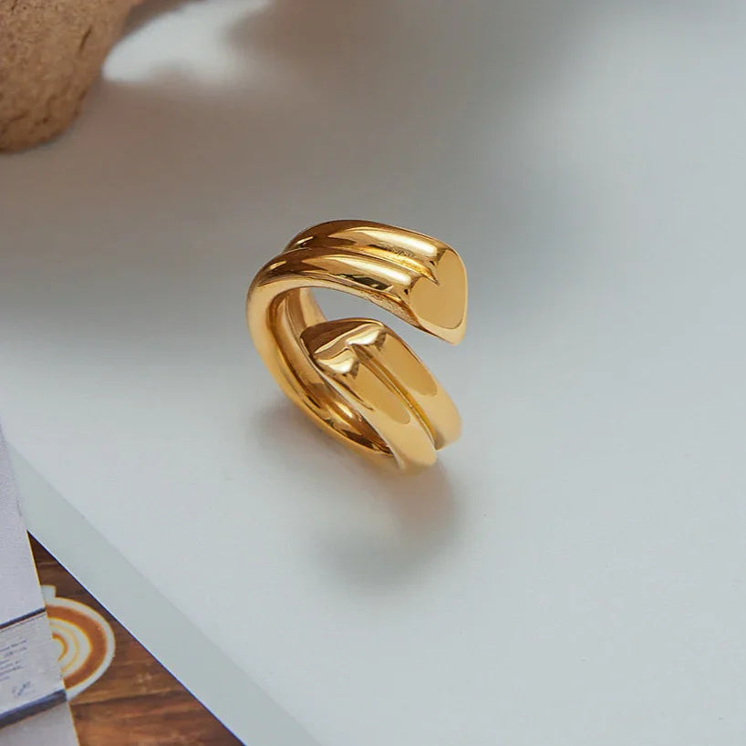 [Gaonasi]Tara Heart Twist Gold Ring