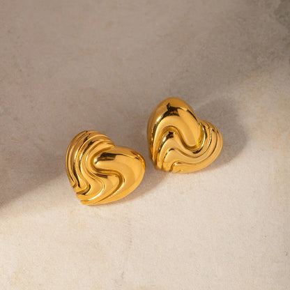 [Gaonasi]Milena Heart Gold Earrings