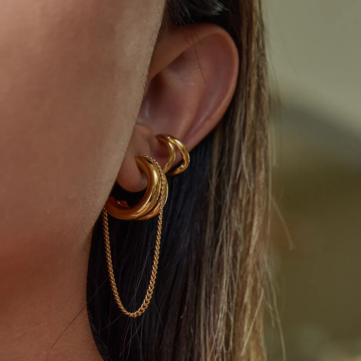 [Gaonasi]Galilea Link Chain Hoops