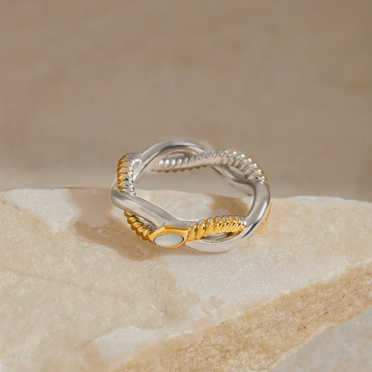 [Gaonasi]Nerisse Two-Tone Twist Ring