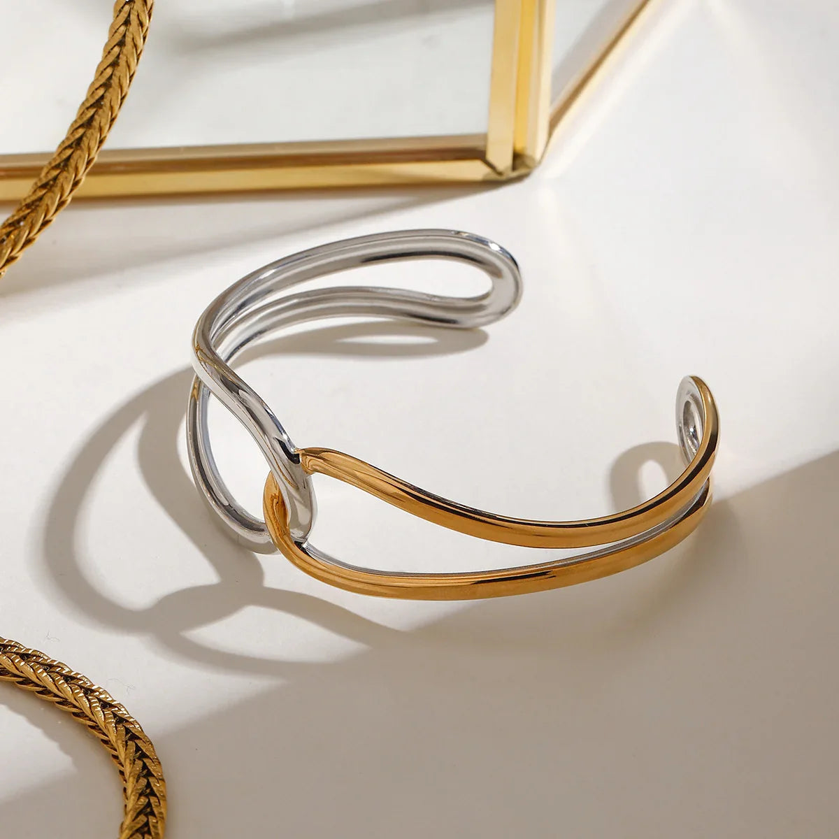 [Gaonasi]Noria Two Tone Gold Bangle