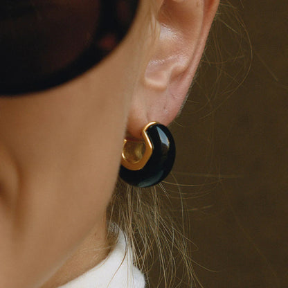 [Gaonasi]Lexi Chunky Enamel Hoops