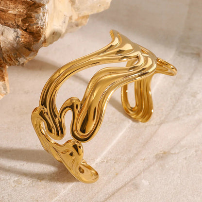 [Gaonasi]Anissa Wavy Gold Bracelet
