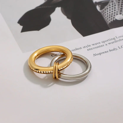 [Gaonasi]Claire Two Tone Ring Stack