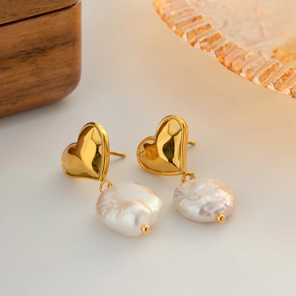[Gaonasi]Blanche Freshwater Pearl Earrings