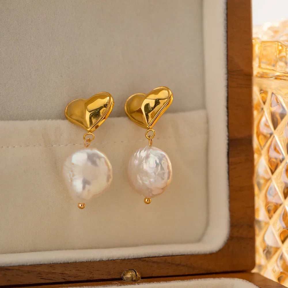 [Gaonasi]Blanche Freshwater Pearl Earrings