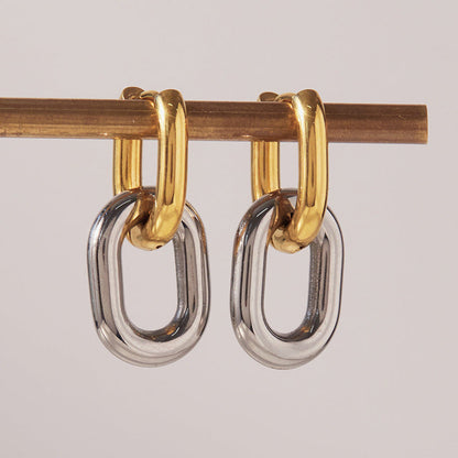 [Gaonasi]Pippa Two Tone Double Hoops