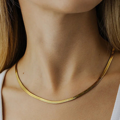 [Gaonasi]Elysian Gold Herringbone Necklace