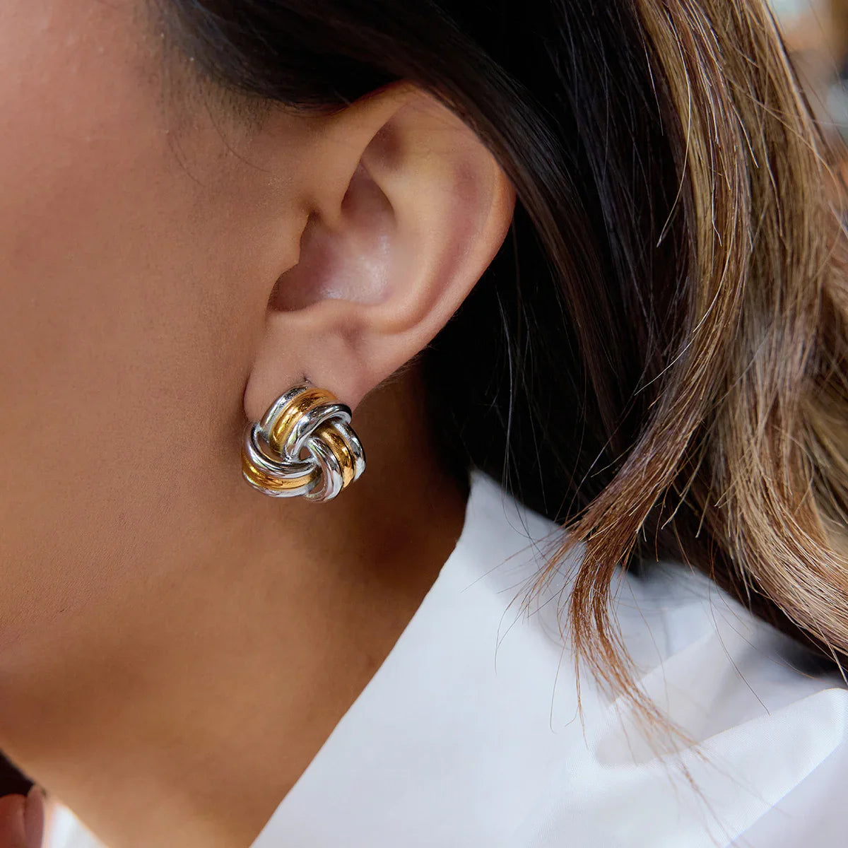 [Gaonasi]Avielle Chunky Gold Knot Earrings