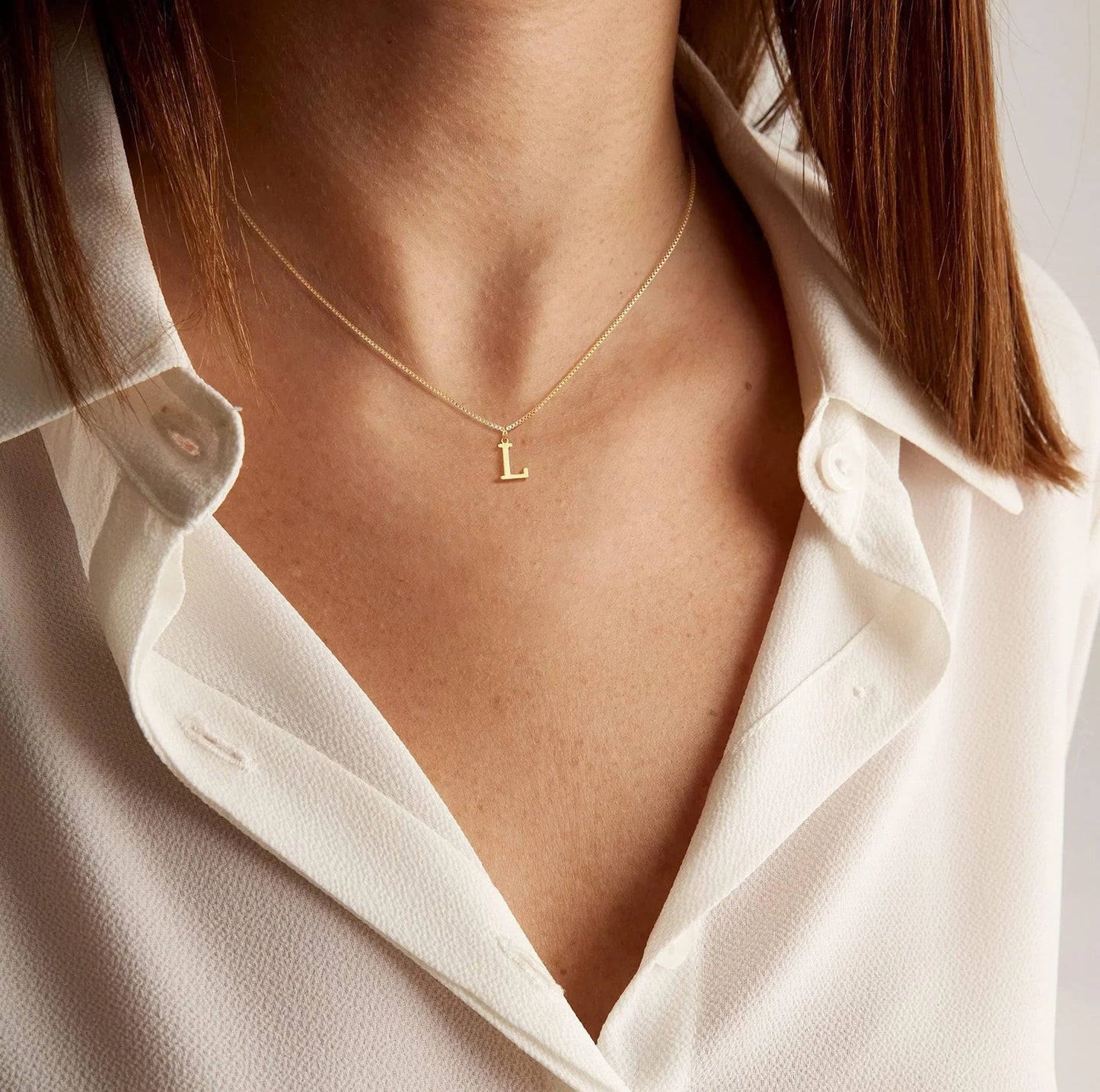 [Gaonasi]Therese Letter Initial Gold Necklace