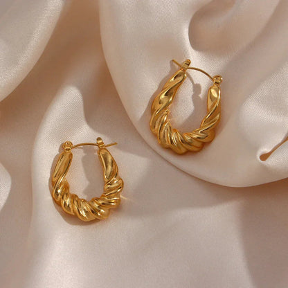 [Gaonasi]Adaline Twist Hoop Earrings