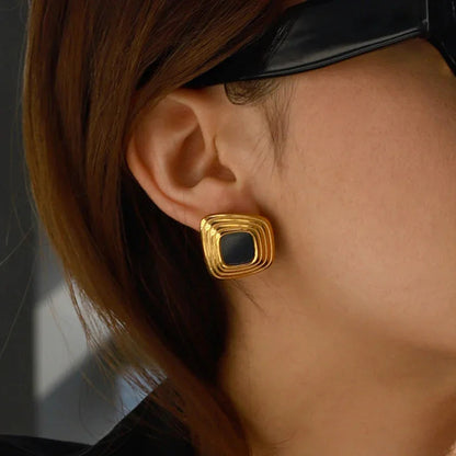 [Gaonasi]Sylvie Geometric Gold Earrings