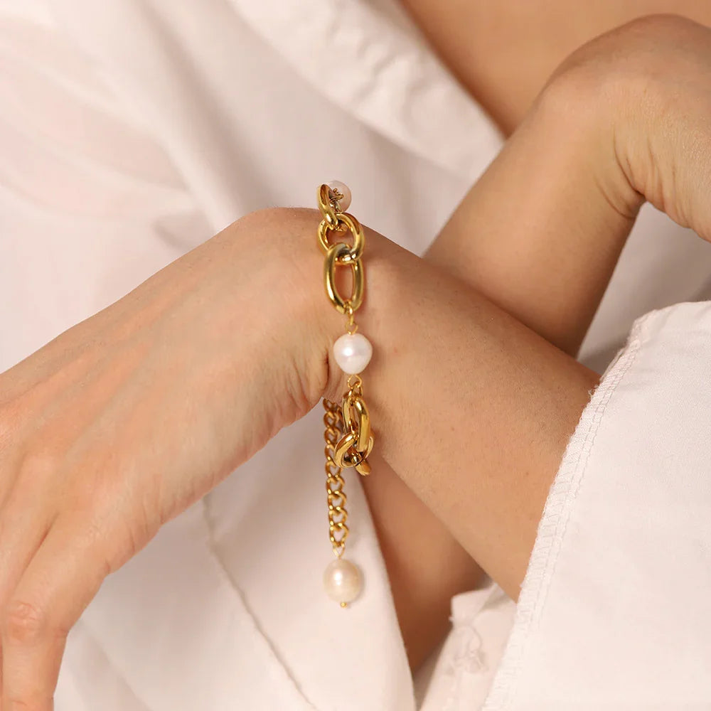 [Gaonasi]Ysabel Chunky Freshwater Pearl Bracelet