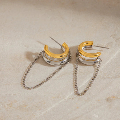 [Gaonasi]Galilea Link Chain Hoops