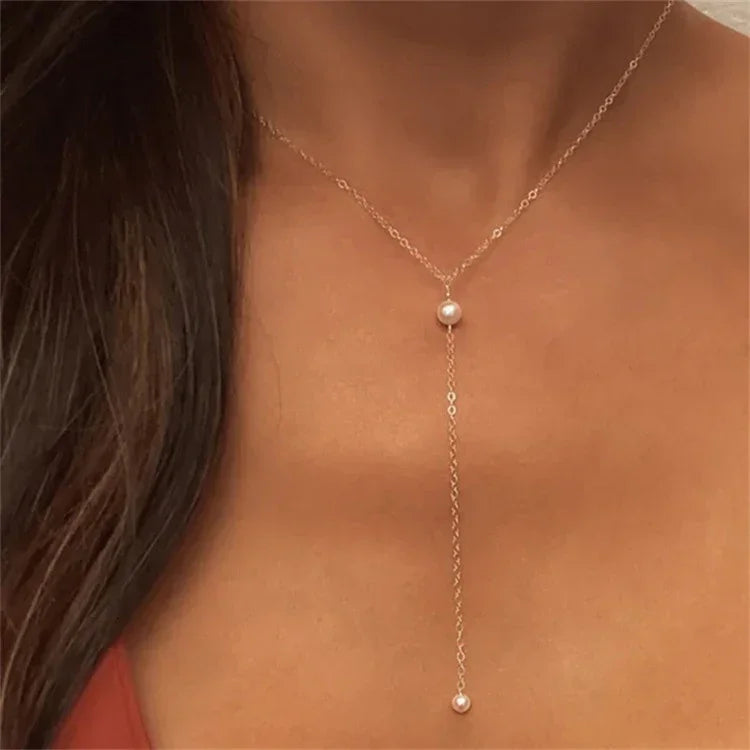 [Gaonasi]Beatrice Pearl Tassel Necklace