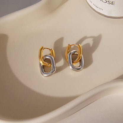 [Gaonasi]Pippa Two Tone Double Hoops