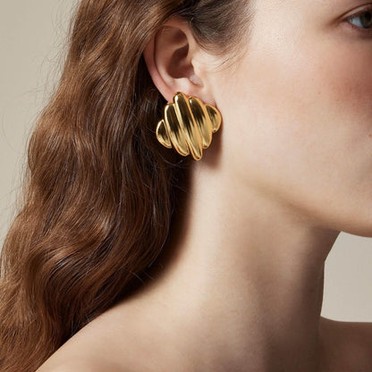 [Gaonasi]Maxine Rippled Gold Earrings