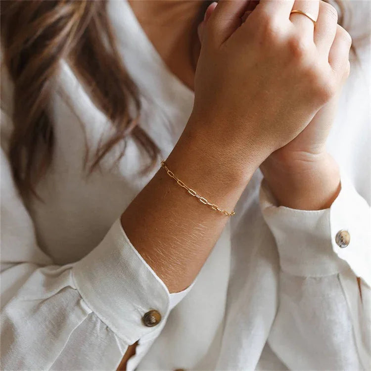 [Gaonasi]Maybelle Gold Paperclip Chain Bracelet