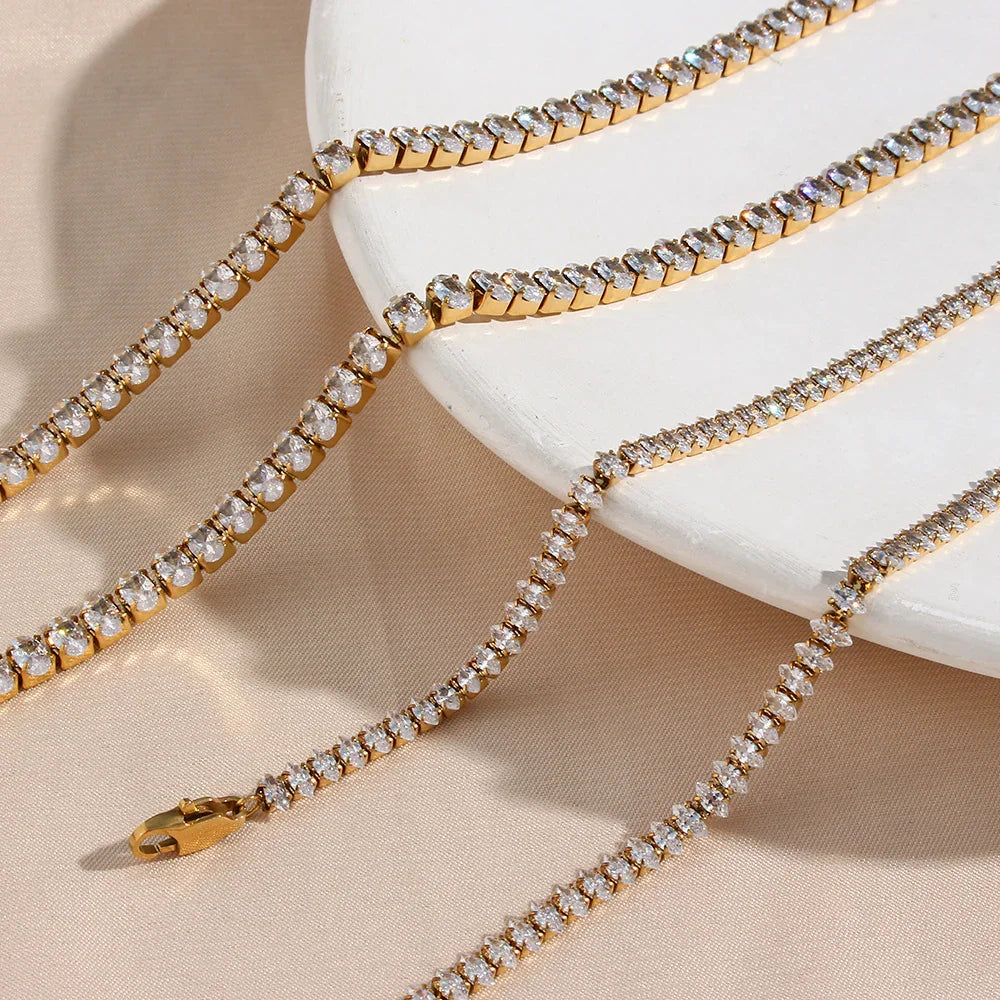 [Gaonasi]Wisteria Diamond Tennis Necklace