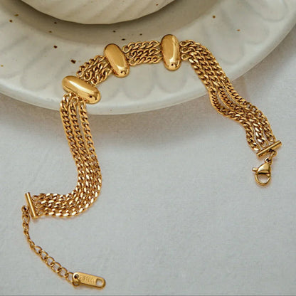[Gaonasi]Kathleen Layered Chain Gold Bracelet