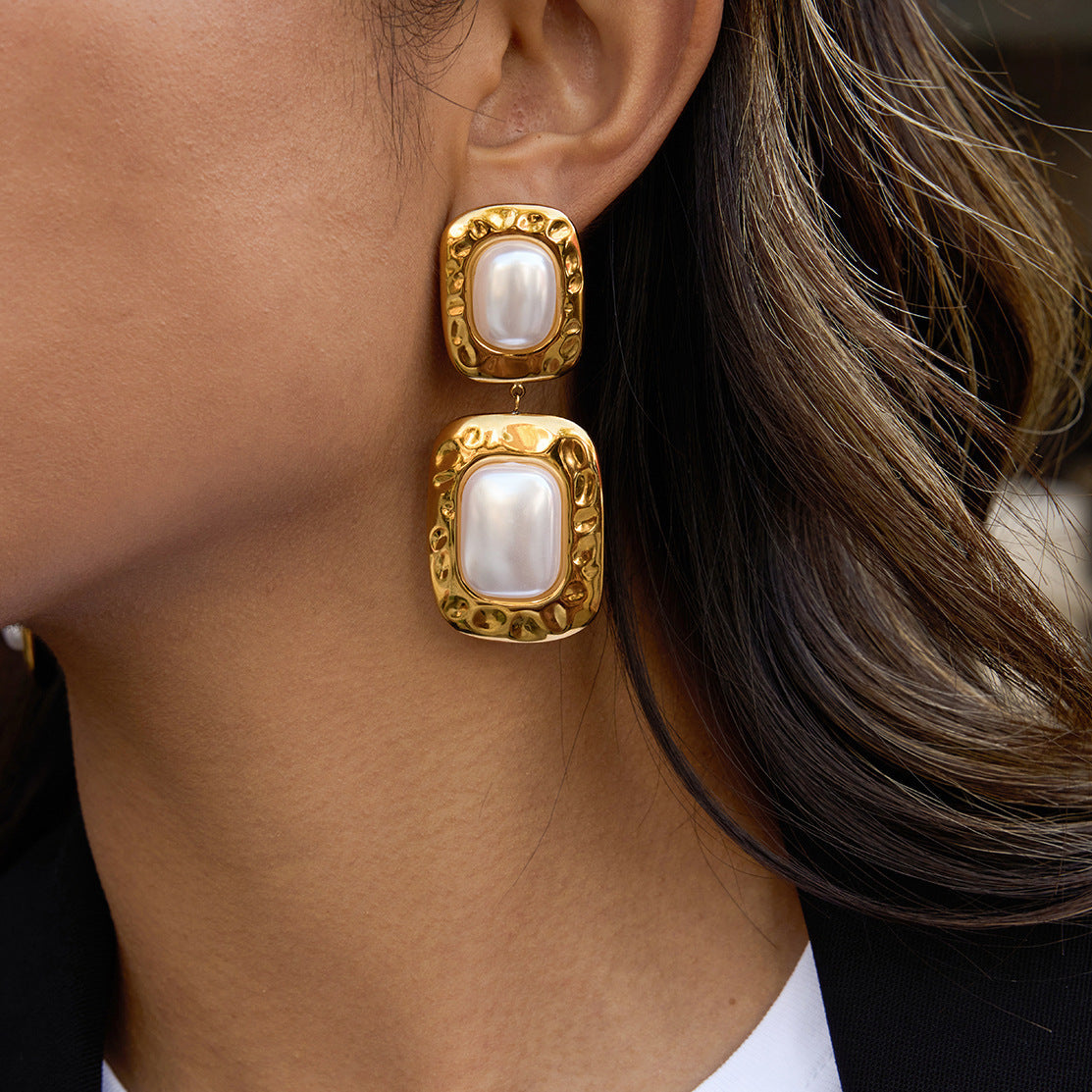 [Gaonasi]Trixie Chunky Pearl Drop Earrings