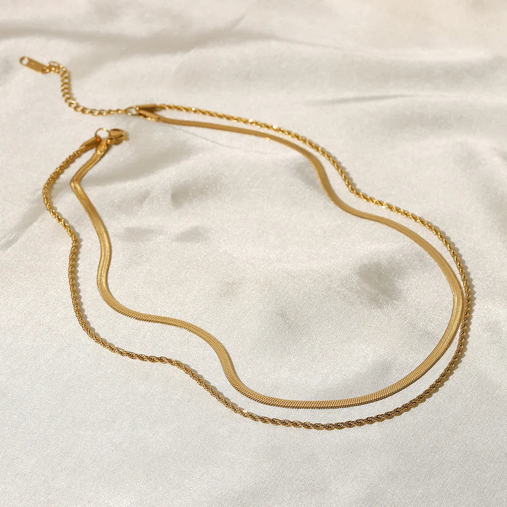 [Gaonasi]Hailey Layered Gold Chain Necklace