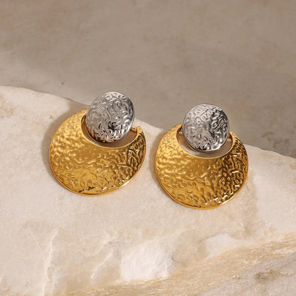 [Gaonasi]Shelly Two Tone Crescent Earrings