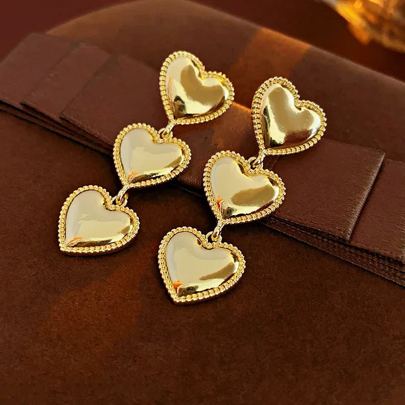 [Gaonasi]Aimee Gold Heart Earrings