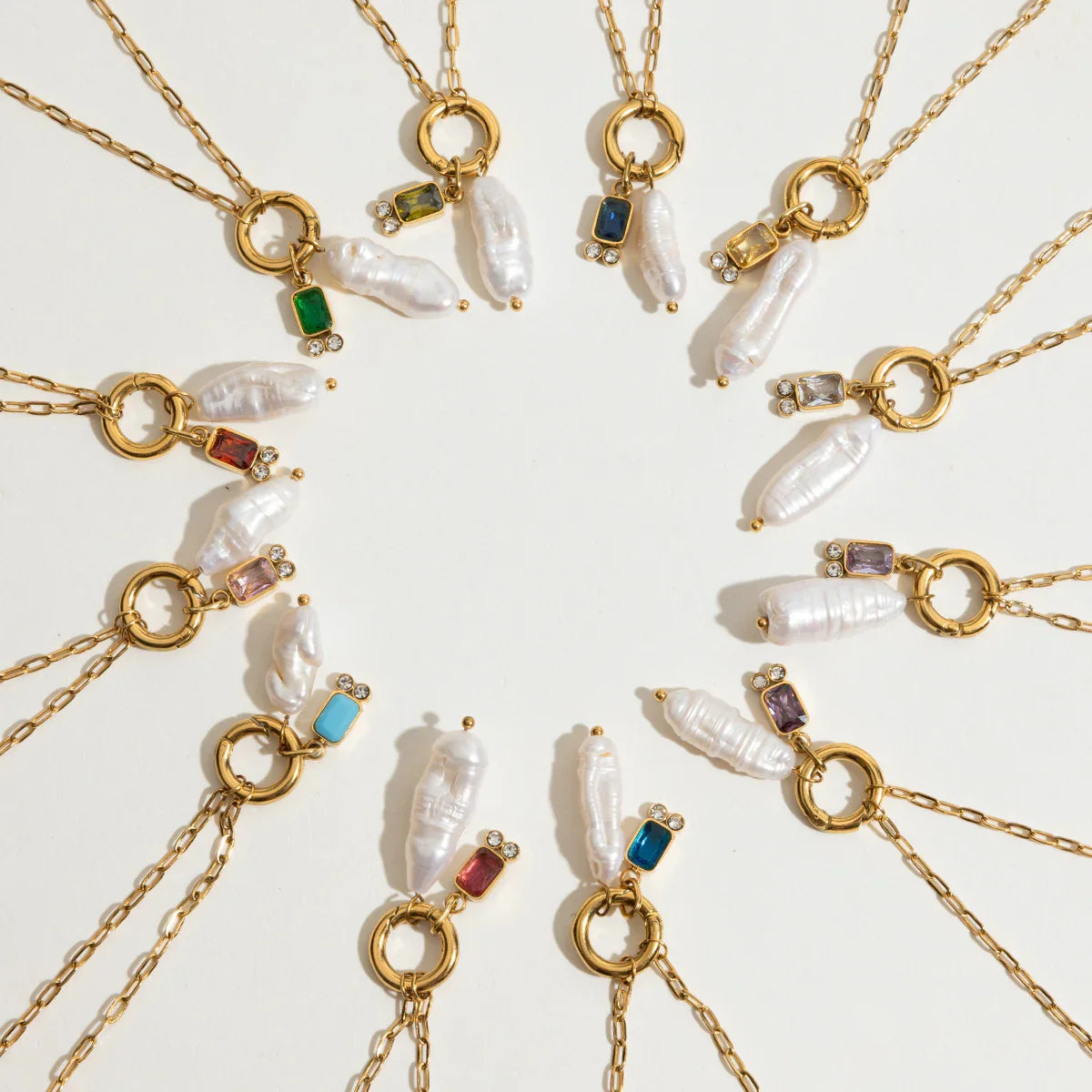 [Gaonasi]Caitlin Birthstone Pearl Necklace
