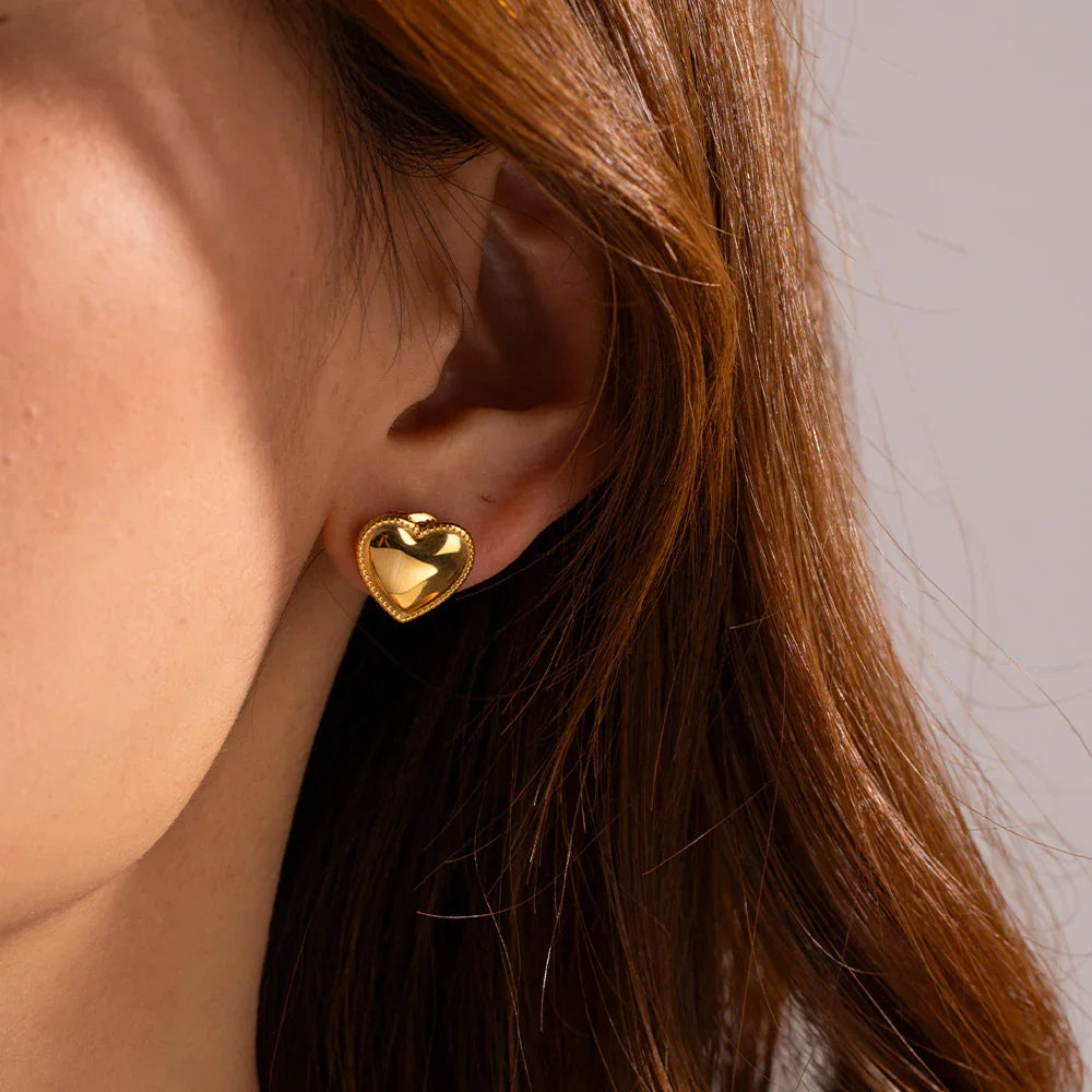 [Gaonasi]Ruth Heart Gold Earrings